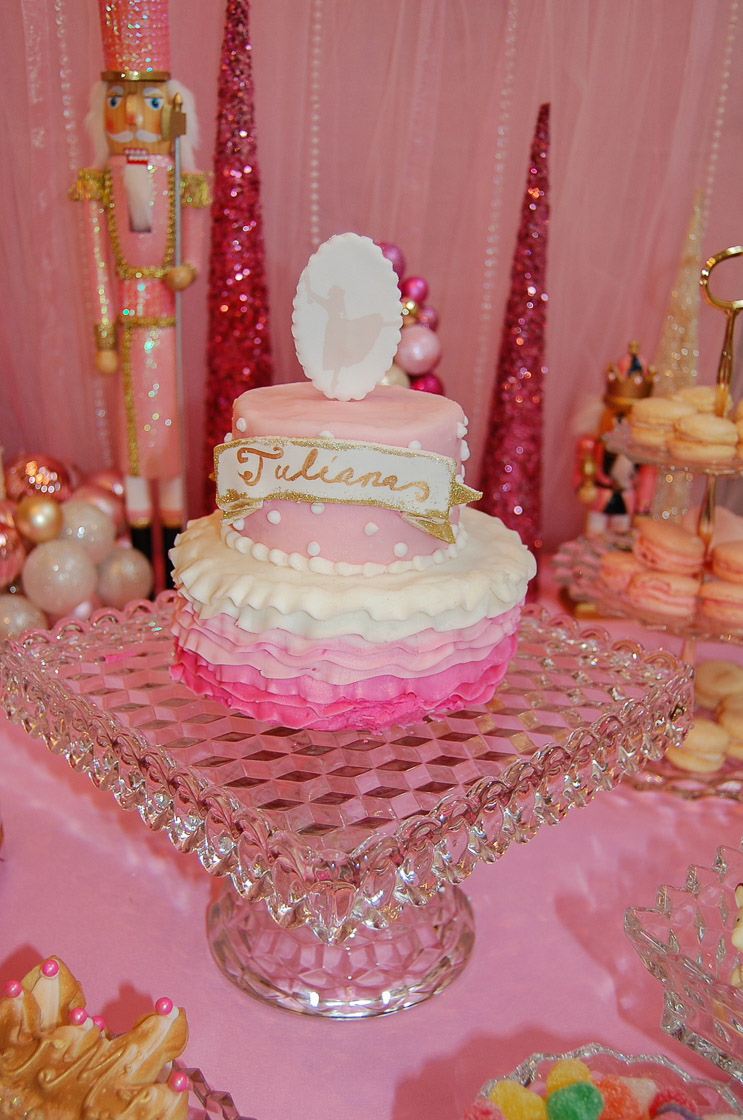perfectly pink ballerina cake with pink ruffles