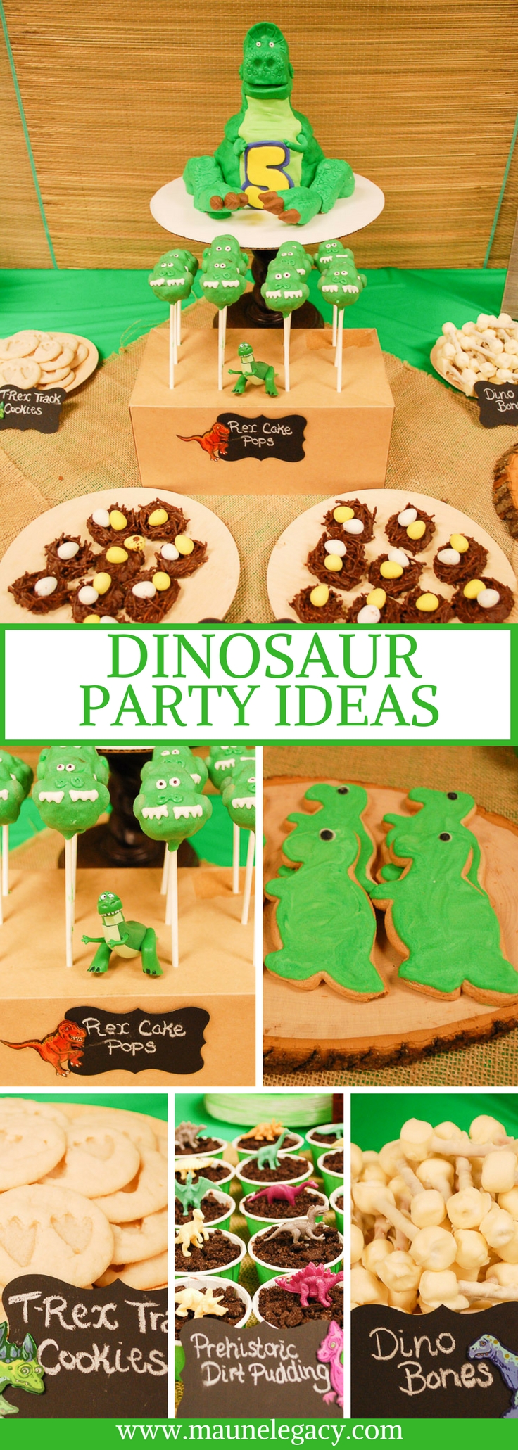 Dinosaur party ideas any kids would love, with Rex from the Toy Story movie. Festive dino treats, dinosaur hats, a Rex cake make this a fun party theme. - Dinosaur Party Ideas featured by popular Arkansas lifestyle blogger, Maune Legacy