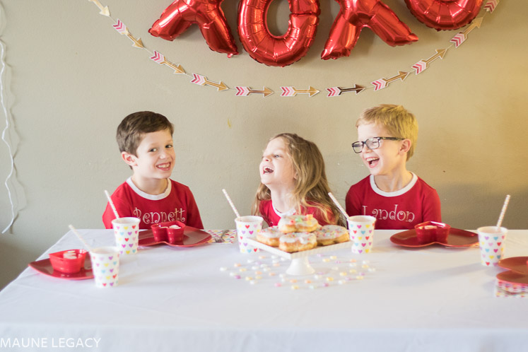 Sharing these kids Valentine's Day party ideas on the blog. One fun way to make your kids feel extra special is by planning a festive breakfast for them. | Fun Valentines Day Kids Party featured by top US lifestyle blog, Maune Legacy: image of Valentines party decorations