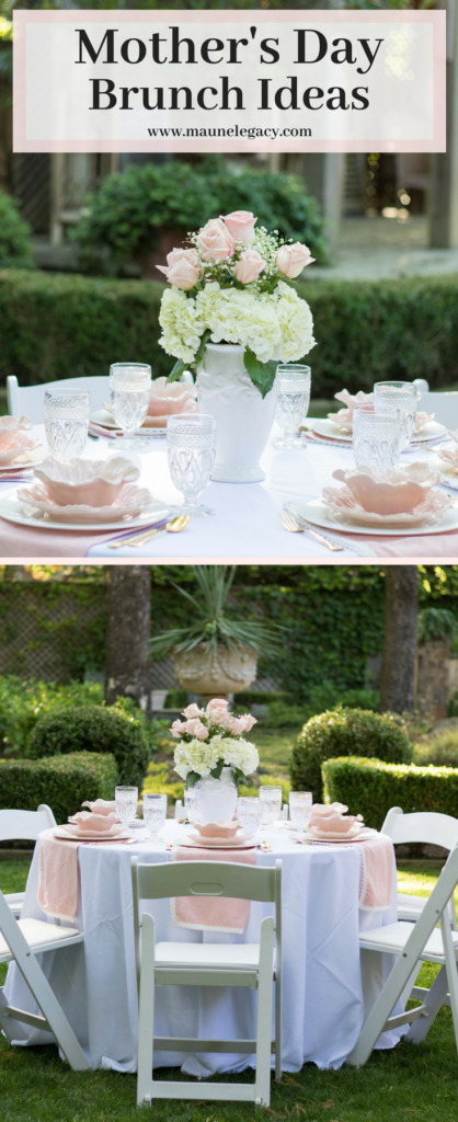 Arkansas lifestyle blogger Maune Legacy shares Mother's Day Brunch ideas including brunch menu ideas and a lovely pink table setting and centerpiece that could also double for a garden party. Click here now for the full details. #mothersdaybrunch #mothersdayrecipes #mothersdaylunch #gardenparty #mothersdaybrunchmenu #brunchmenu