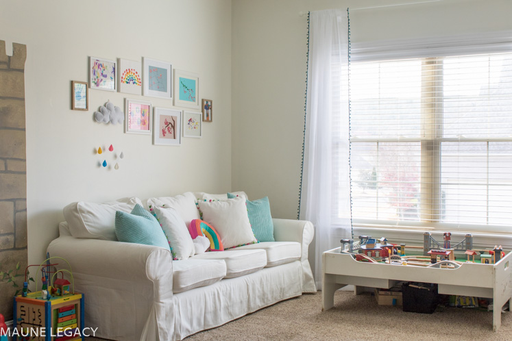 Top Arkansas lifestyle blogger, Jennifer from Maune Legacy, shares creative family playroom ideas great for any age. Click now to see the colorful decor!