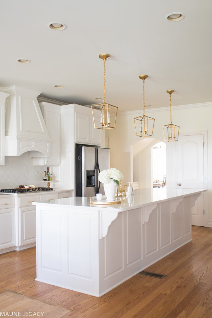 White Kitchen Remodel with Gold Accents | Home Design | Jennifer Maune