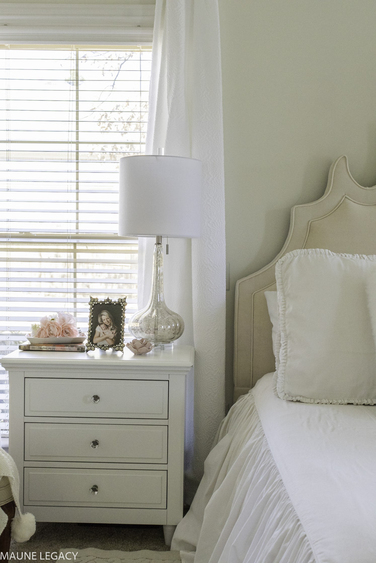 Top Arkansas lifestyle blogger, Jennifer from Maune Legacy, shares stunning white master bedroom design ideas with neutral and white tones. Click here now!