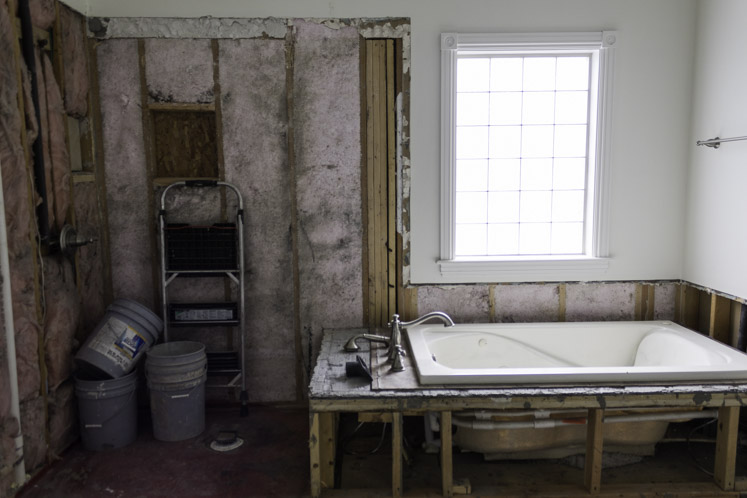 gutting the old shower