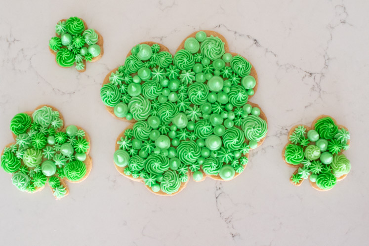 Shamrock shaped cream tart