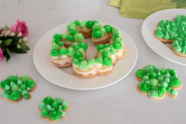 shamrock shaped cream tarts