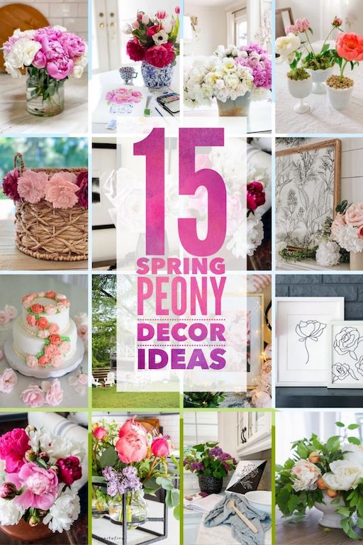 Here are creative and beautiful ideas for decorating with peonies. From floral arrangements, to crafts, to decor ideas, to how to make buttercream flowers, these peony decor ideas will get you ready for a beautiful summer!