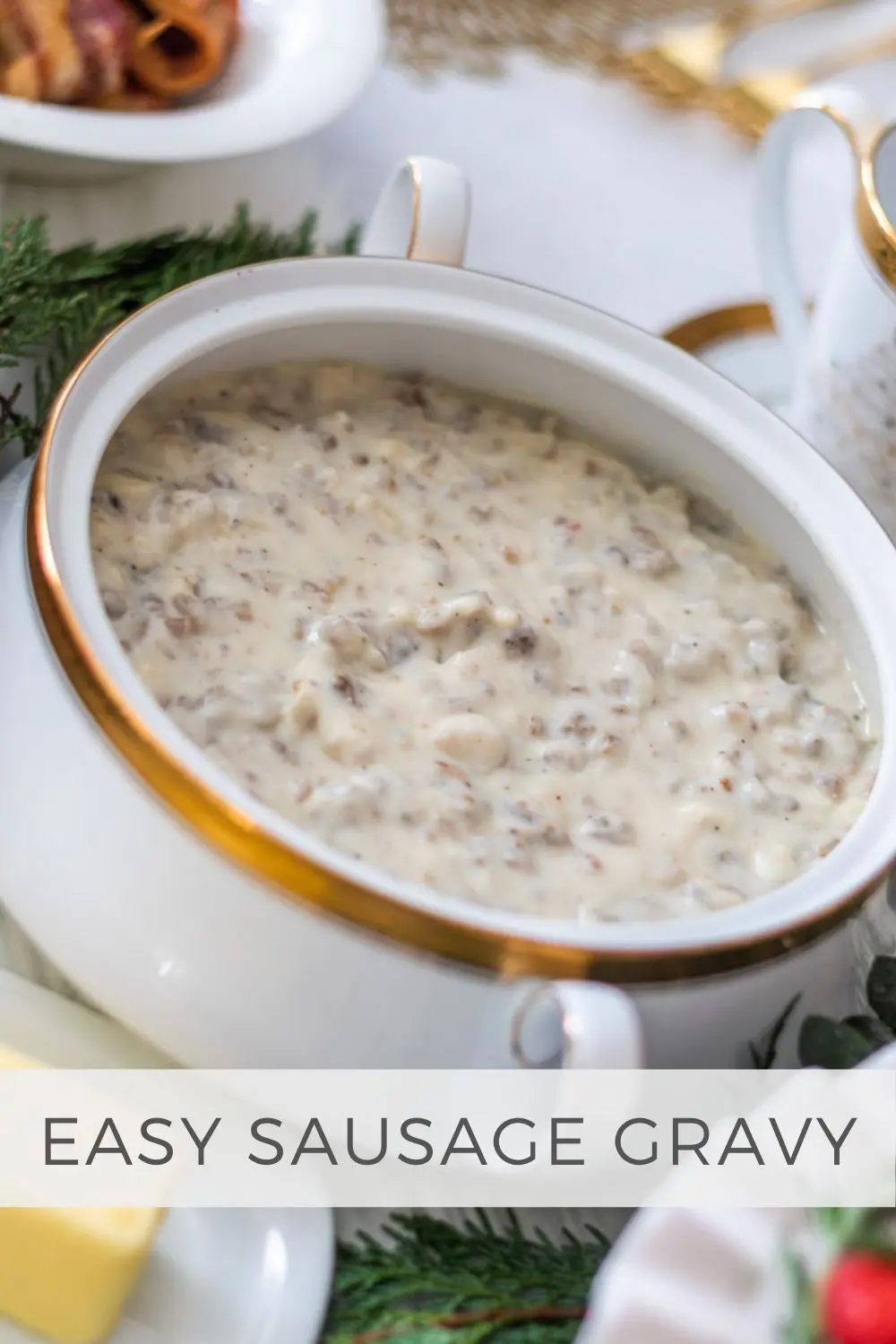 This easy sausage gravy recipe is sure to please. The perfect creamy consistency and blend of spices, this is a great easy breakfast recipe that can be served for brunch too!