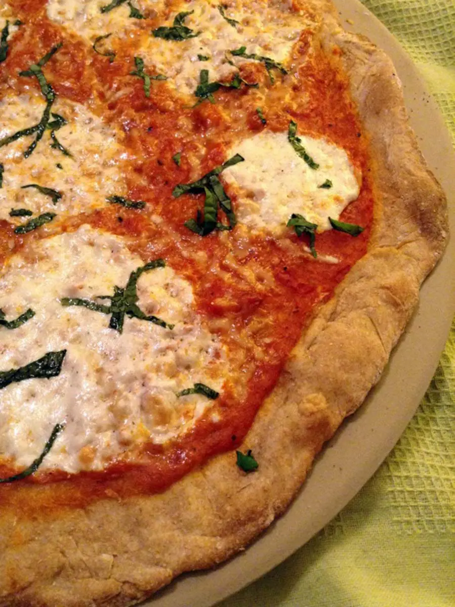 whole wheat pizza crust with classic Italian vodka sauce