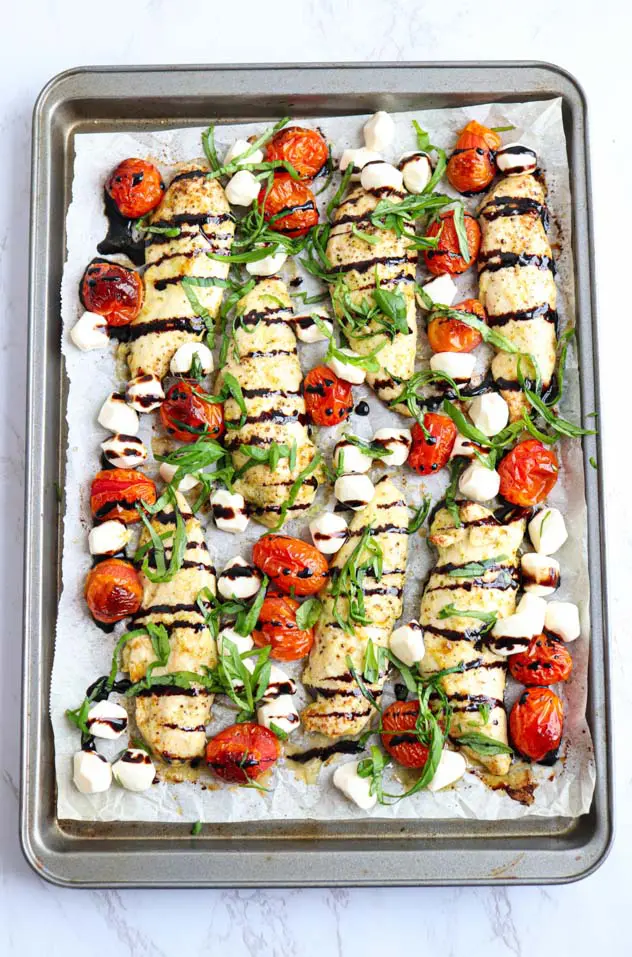 Chicken Caprese Sheet Pan Dinner