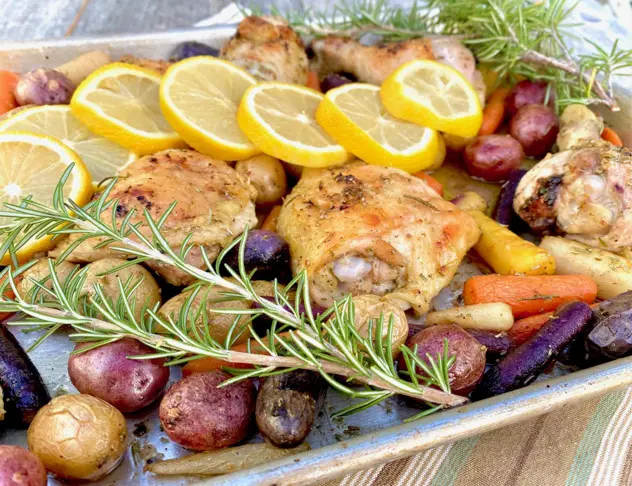 Sheet Pan Chicken with Lemon, Rosemary and potatoes