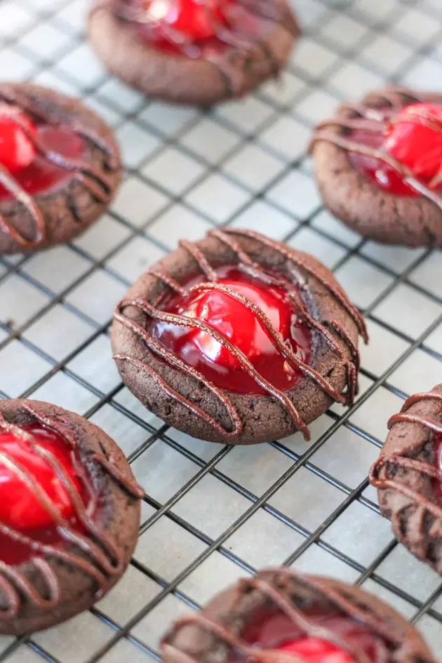 chocolate cherry thumbprint cookie recipe