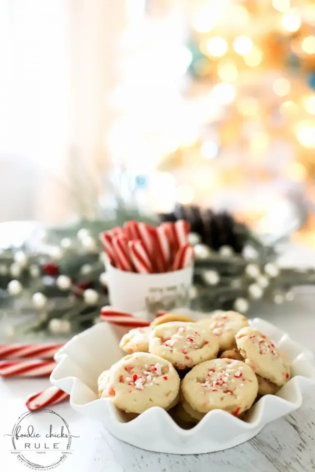 crunchy peppermint shortbread cookies