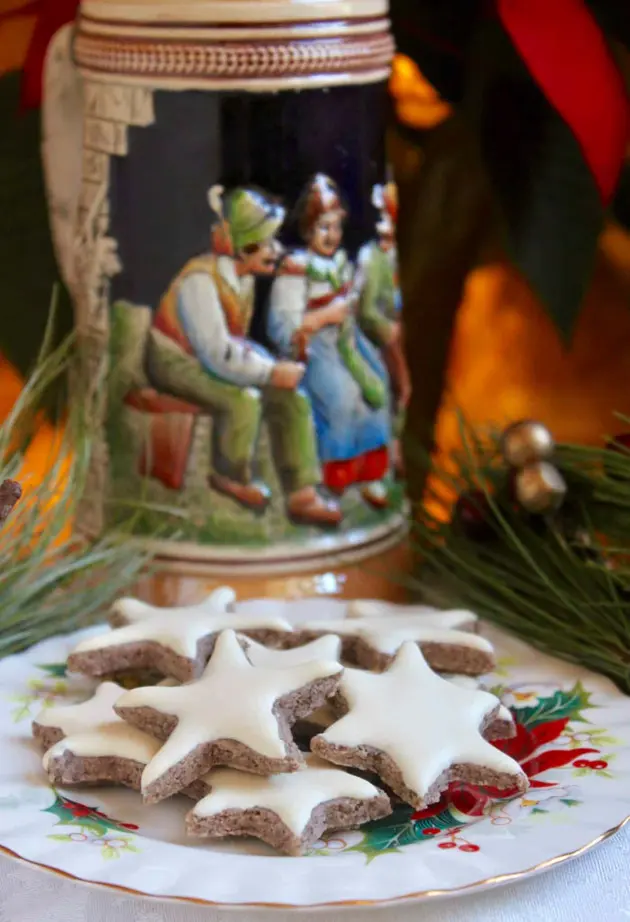 Zimtsterne, or German cinnamon star cookie recipe