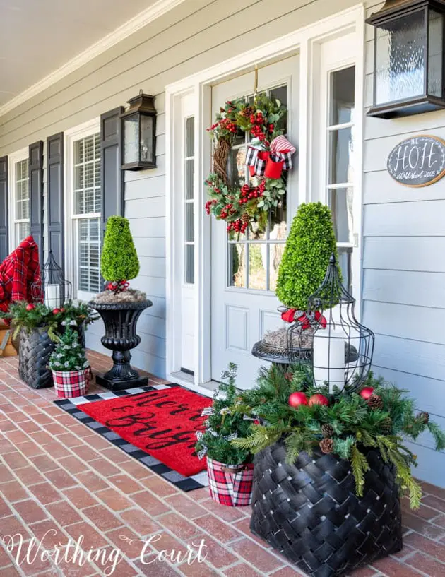 whimsical and festive Christmas front porch