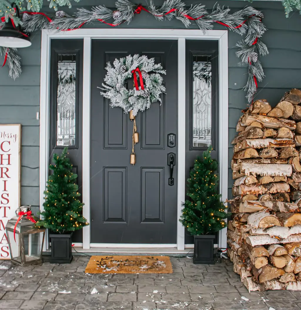 farmhouse Christmas front porch