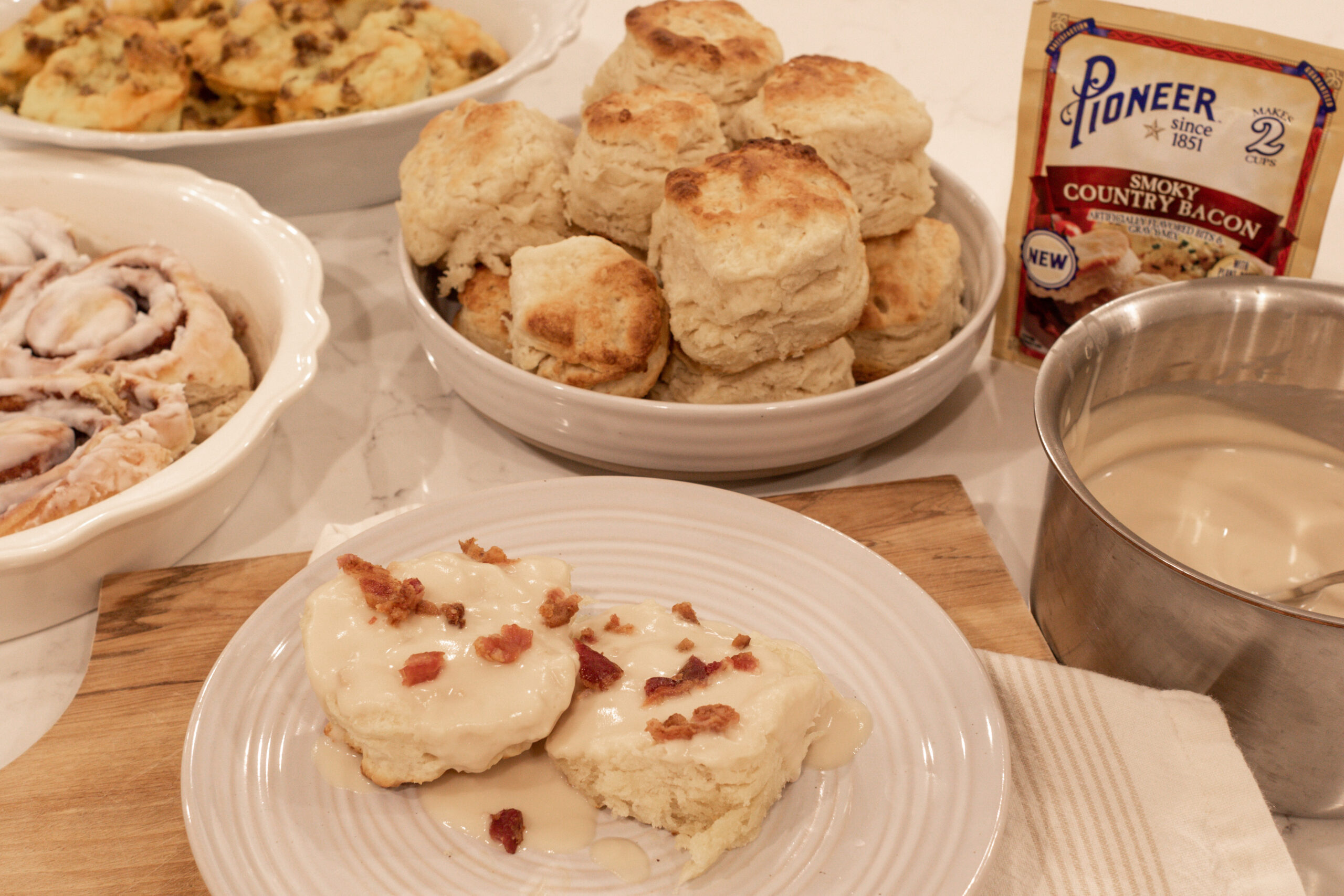 Homemade Biscuits with Easy Bacon Gravy