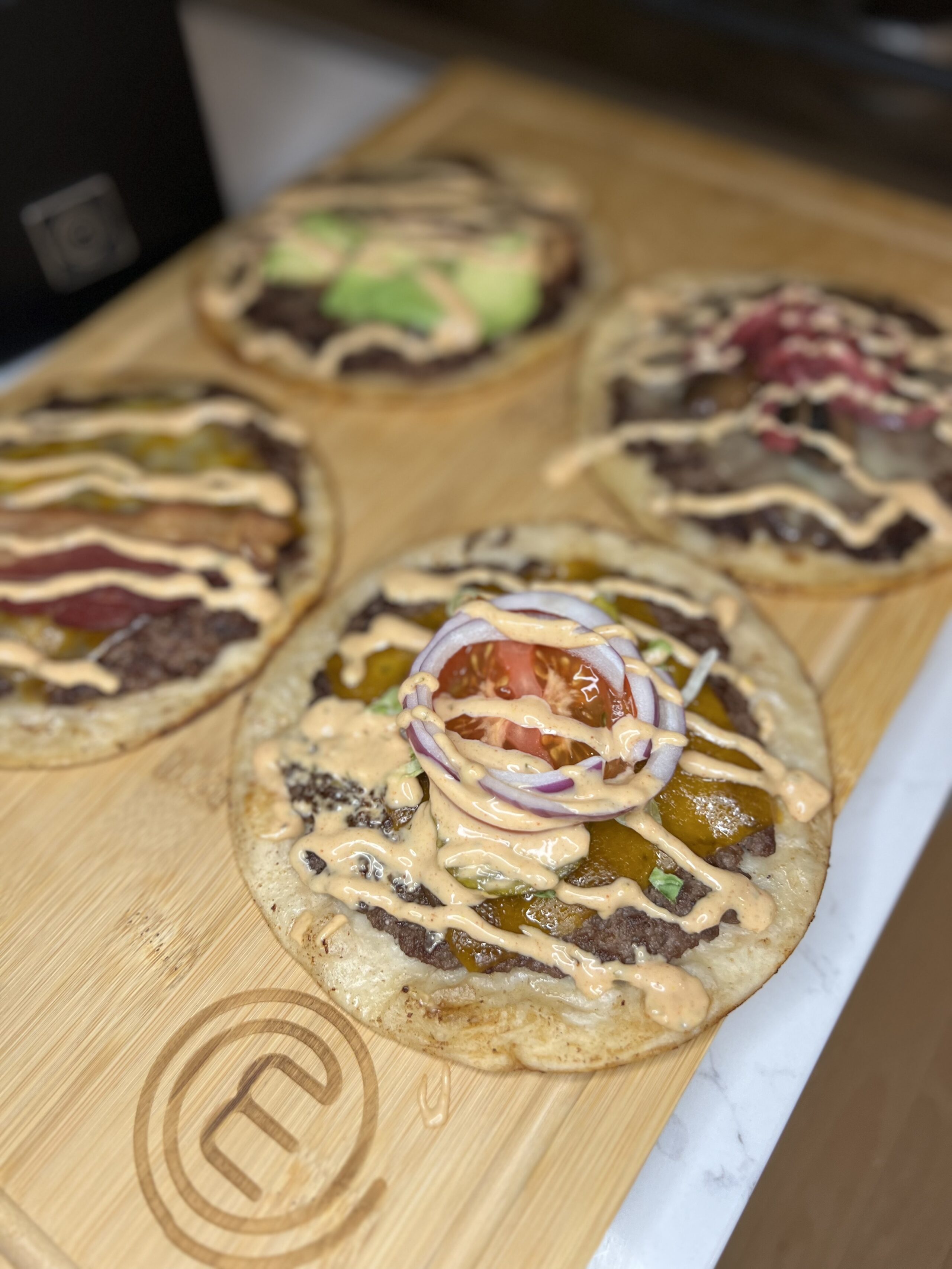 viral smash burger taco with toppings