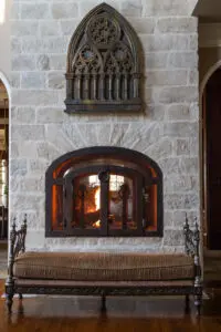 painted fireplace flagstone
