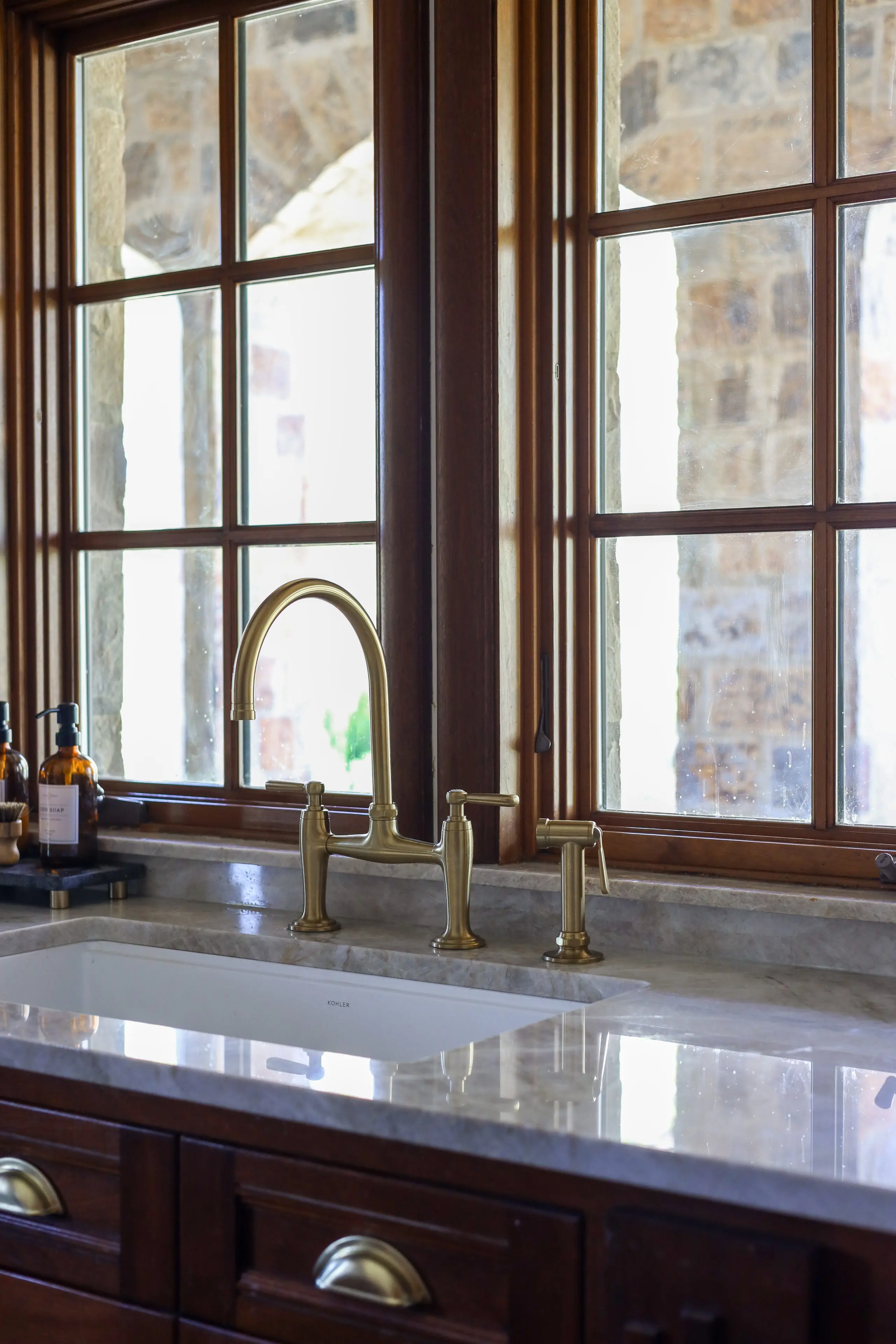 brushed gold sink by Kohler