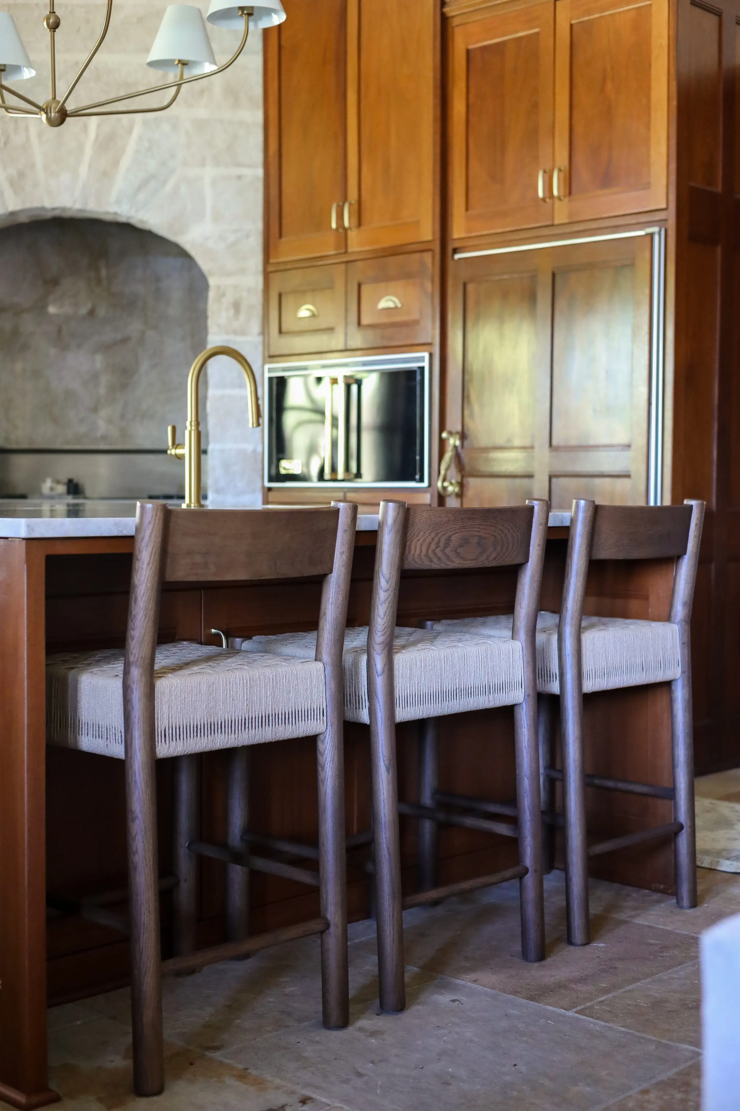 isa woven wood counter stools from Hati Home