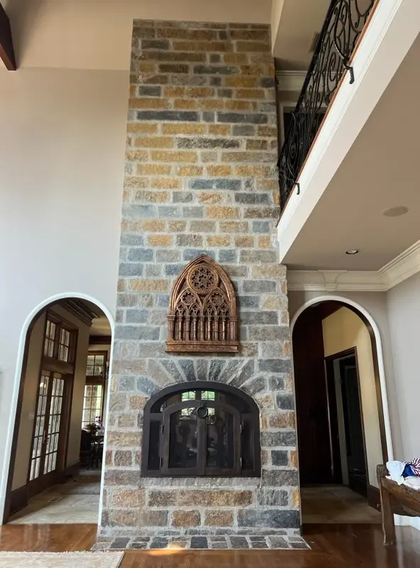 flagstone fireplace